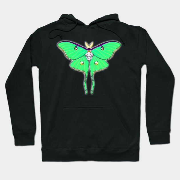 Luna Moth in color Hoodie by RavenWake